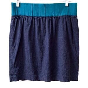 Loeffler Randall Linen Silk Mini Skirt Blue Size 4